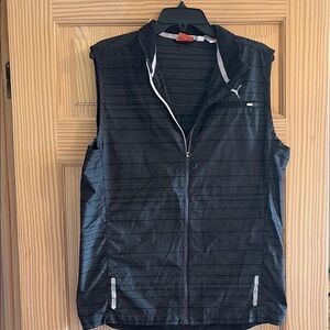Puma Lightweight Black Stripped Vest‎ Size Medium